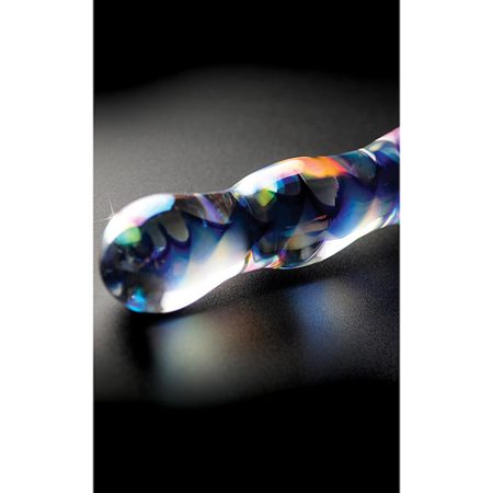 Icicles Blue Spiral Wave Glass Dildo No 8 4