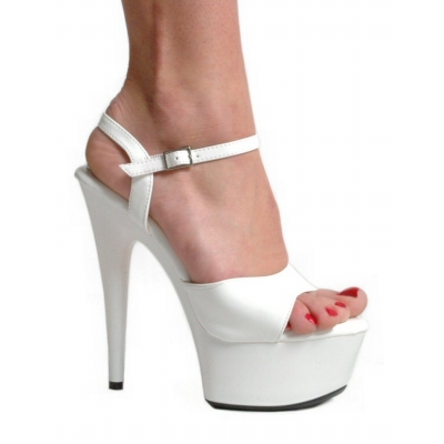 White Patent Open Toe Sandals