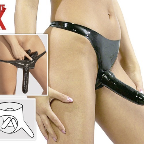 Late X Collection Latex Triple Penetrator Dildo Pants 1