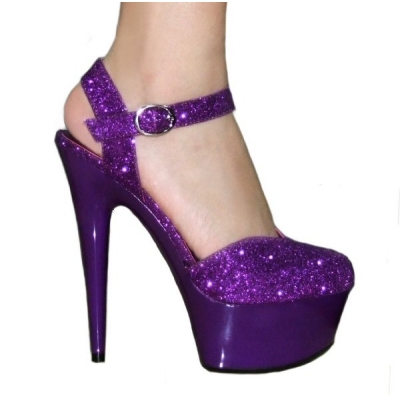 Purple Glitter Burlesque Platform Shoes