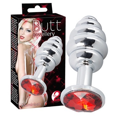 You2Toys Silver & Red Gem Butt Plug