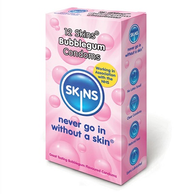Skins Bubblegum Flavoured Condoms 12 Pack