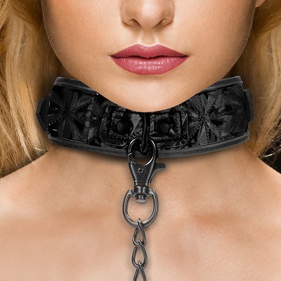 Ouch Luxury Bondage Collar With Leash 1