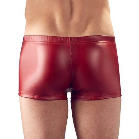 Svenjoyment Red Matt Look Pants With Rhinestones 2