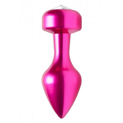 Solitaire Gem Accented Aluminium Anal Plug 1