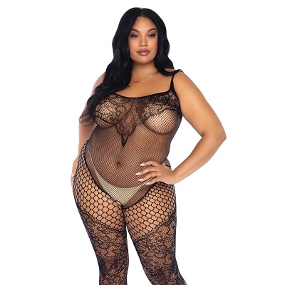 Leg Avenue Lace and Net Body Stocking UK 18 to 22 1