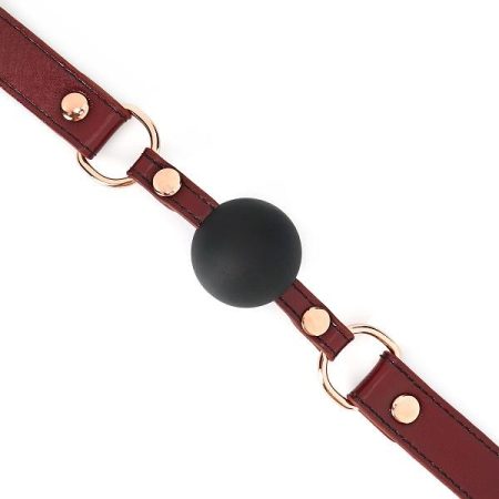 Wine Red 1.7 Inch Silicone Ball Gag 3