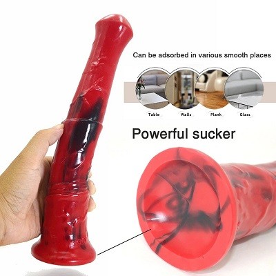 Colourful Long Silicone Horse Dildo Red 11.22 Inches 1