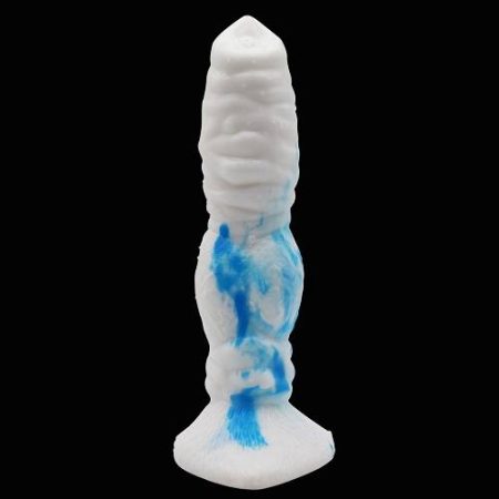 Colourful Silicone Wolf Dildo Blue and White 2