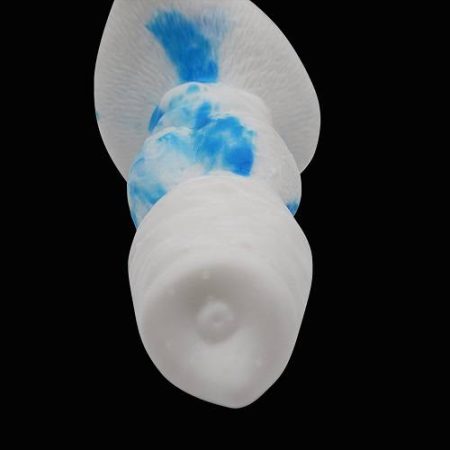 Colourful Silicone Wolf Dildo Blue and White 3
