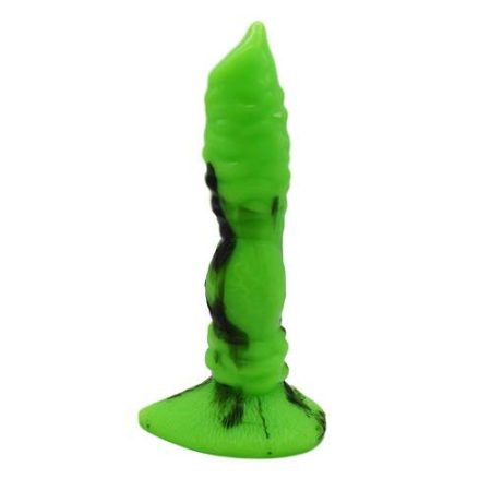 Colourful Silicone Wolf Dildo Green and Black 2