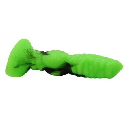 Colourful Silicone Wolf Dildo Green and Black 3