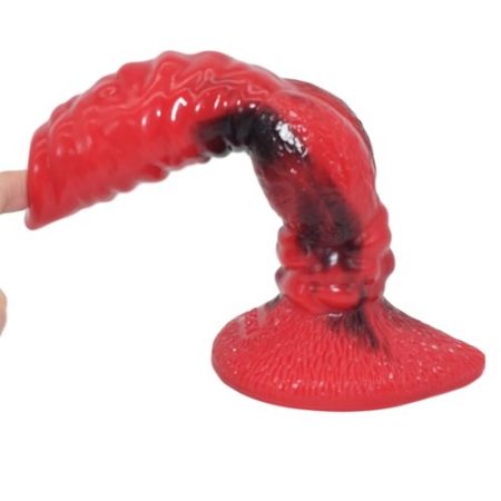 Colourful Silicone Wolf Dildo Red and Black 2
