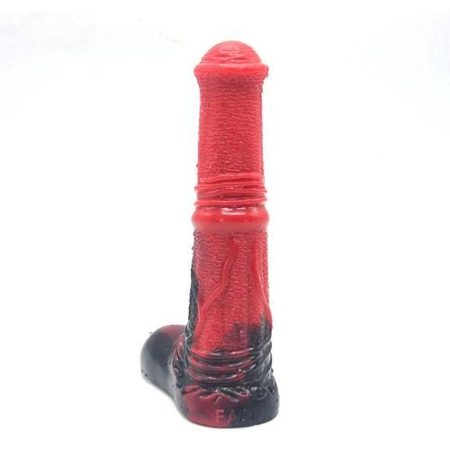 Silicone Horse Dildo Red and Black 9.8 Inches 2